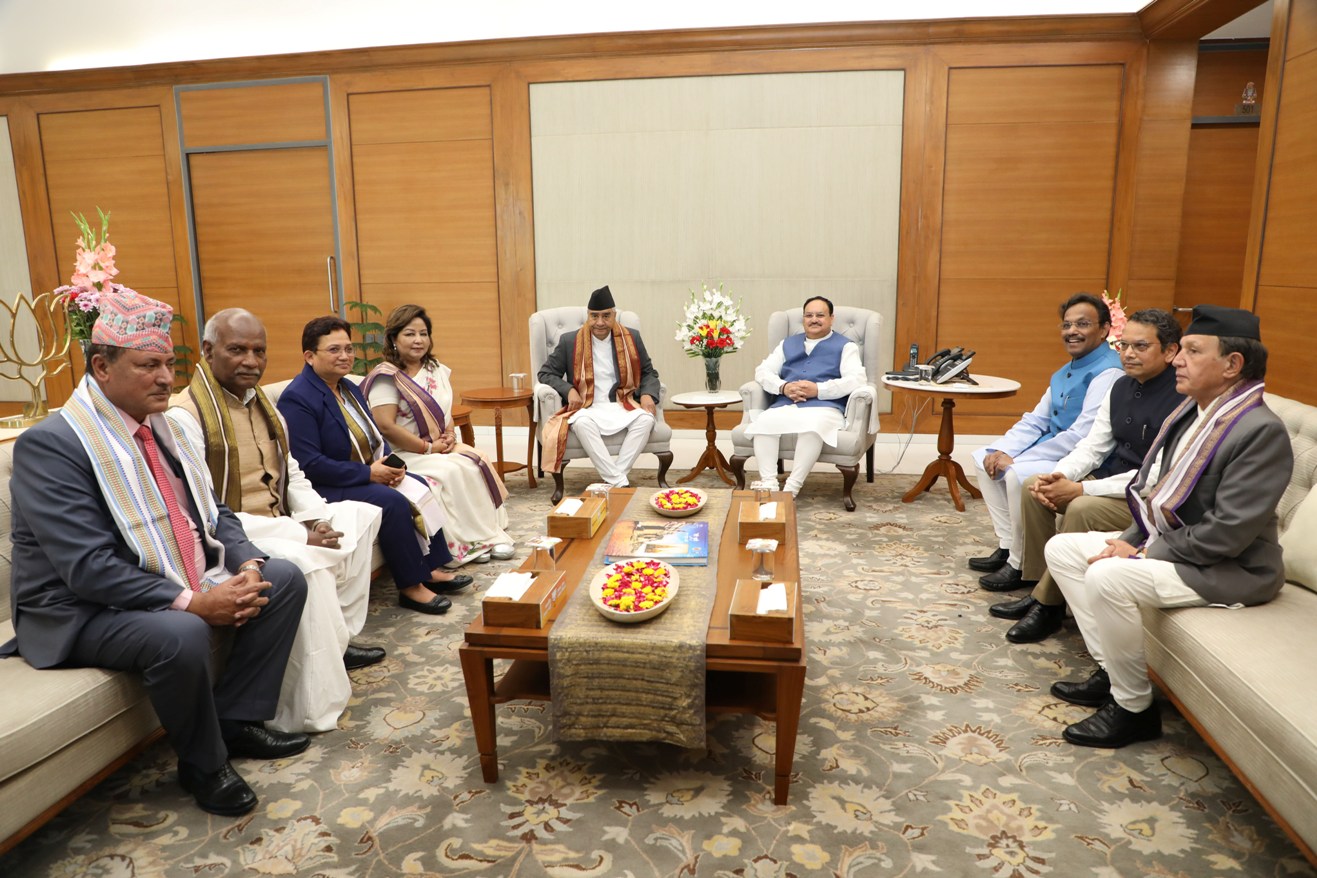 शेरबहादुर देउवा र भाजपा अध्यक्ष जेपी नड्डा