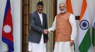 शेरबहादुर देउवा र नरेन्द्र मोदी