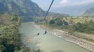 त्रिशूली नदीमाथि जीपलाइन