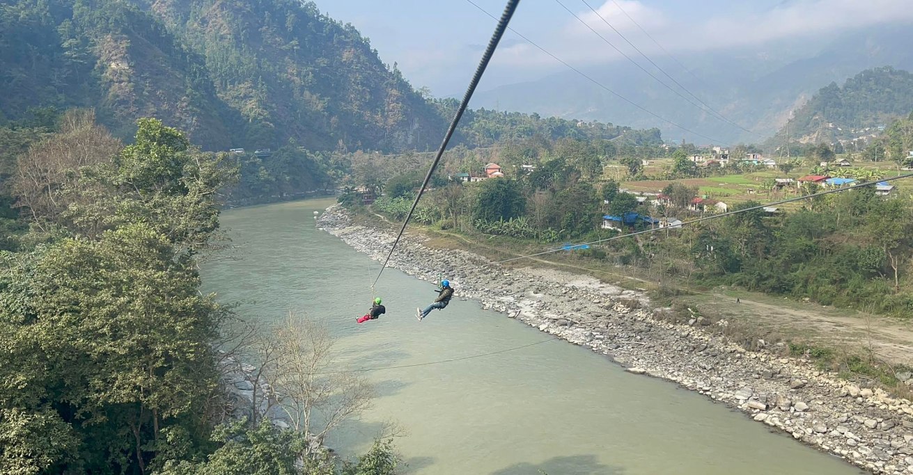त्रिशूली नदीमाथि जीपलाइन