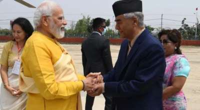 नरेन्द्र मोदी र शेरबहादुर देउवा लुम्विनीमा