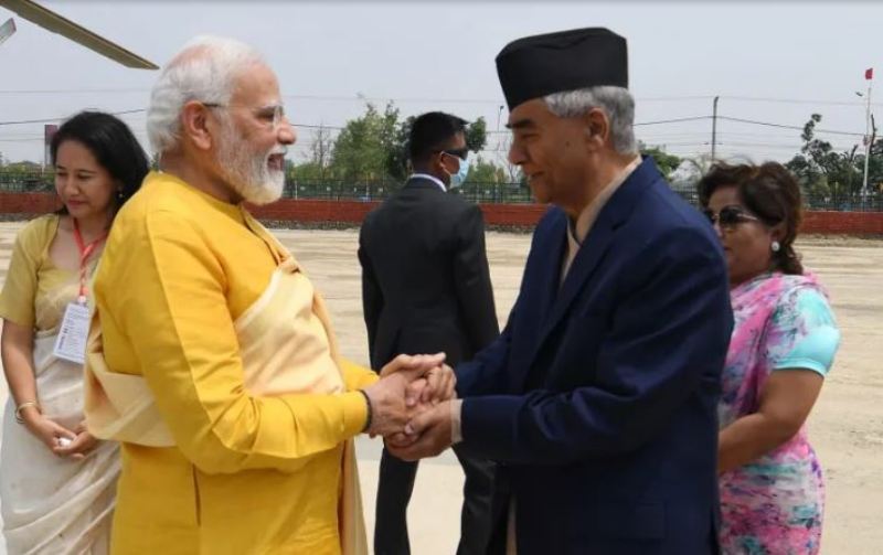 नरेन्द्र मोदी र शेरबहादुर देउवा लुम्विनीमा