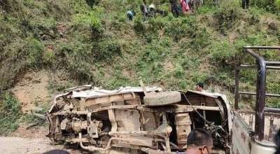 स्याङ‍्जामा मतदाता बोकेको जीप दुर्घटना