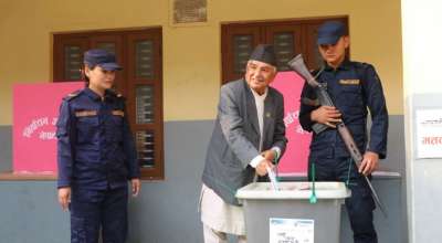 रामचन्द्र पौडेलले गरे मतदान