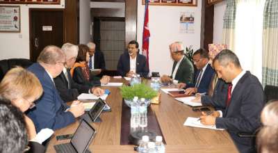 अर्थमन्त्री शर्मा र विश्व बैंकका प्रबन्ध निर्देशक मारी अल्कावीच शिष्टाचार भेट