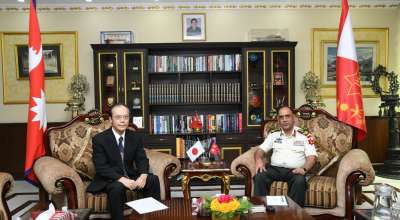 प्रधानसेनापतिसँग जापानी राजदूतको भेट