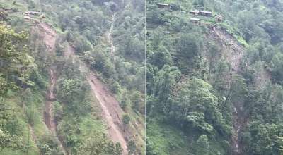 ताप्लेजुङ जिल्लामा ८ घर पहिराले बगायो