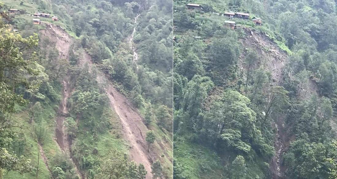 ताप्लेजुङ जिल्लामा ८ घर पहिराले बगायो