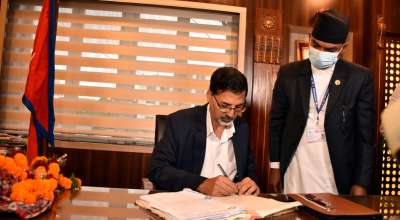 जनार्दन शर्मा पदभार ग्रहण