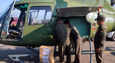 हेलिकोप्टरमार्फत मतपत्र ढुवानी