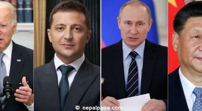 जो बाडेन, भोलोद्मिर जेलेंस्की, भ्लादिमिर पुटिन र सी जिङपिङ