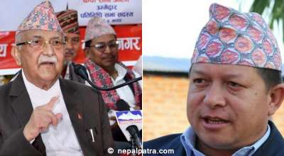 केपी शर्मा ओली र खगेन्द्र अधिकारी