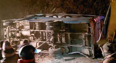 काभ्रेको बेथानचोकमा बस दुर्घटना