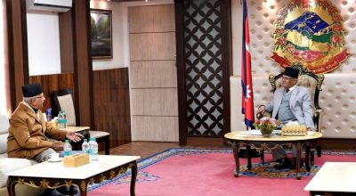 बालुवाटारमा प्रचण्ड र ओली