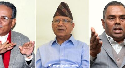 प्रचण्ड, माधव नेपाल र उपेन्द्र यादव