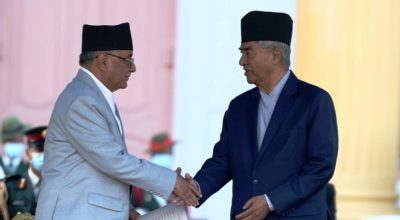 प्रचण्ड र देउवा शीतल निवास