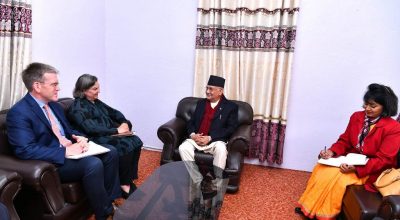 केपी शर्मा ओली र भिक्टोरिया नुल्याण्ड