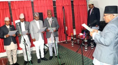 नयाँ मन्त्रीहरुले लिए सपथ