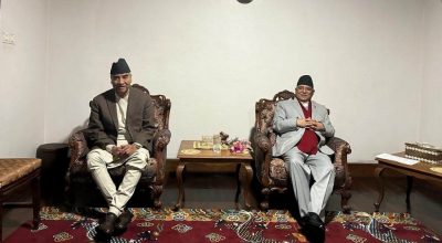 प्रचण्ड र शेरबहादुर देउवा धुम्बाराही