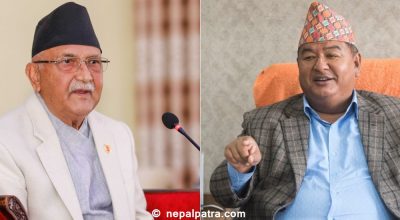 केपी शर्मा ओली र किसान श्रेष्ठ