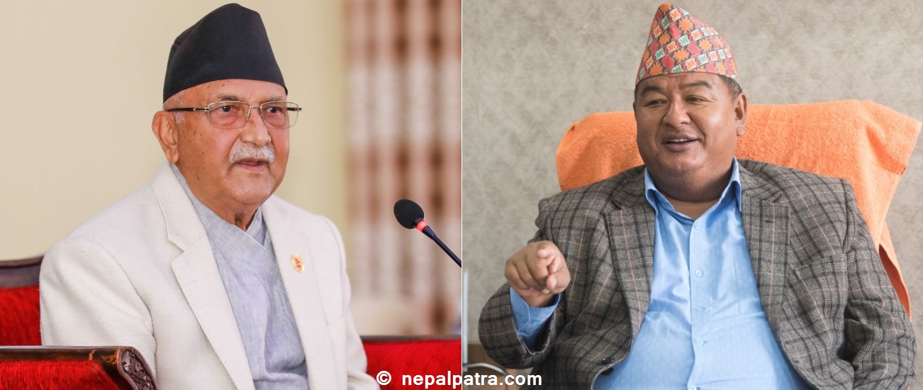 केपी शर्मा ओली र किसान श्रेष्ठ