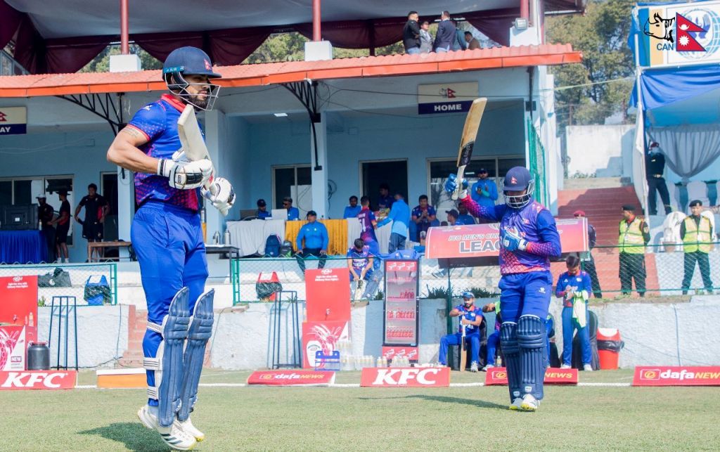 पपुवा न्युगिनीविरुद्ध ब्याटिङ गर्दै नेपाल