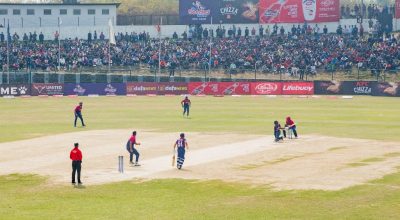 नेपालले यूएईलाई दियो २४९ रनको लक्ष्य