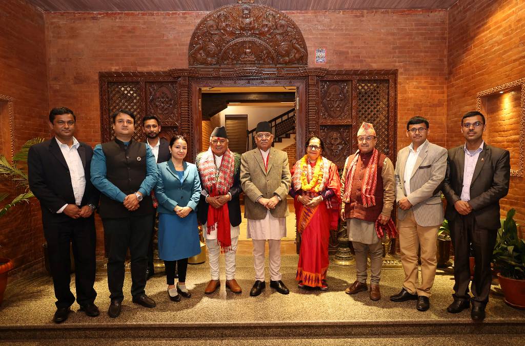 नवनियुक्त राष्ट्रपति रामचन्द्र पौडेल र प्रधानमन्त्री प्रचण्ड