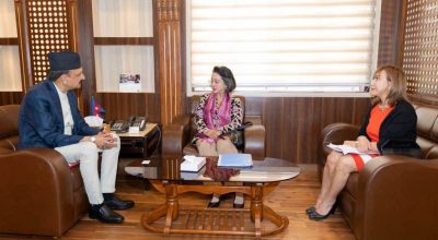 अर्थमन्त्री डा. महतसँग संयुक्त राष्ट्रसंघका प्रतिनिधिको भेटवार्ता