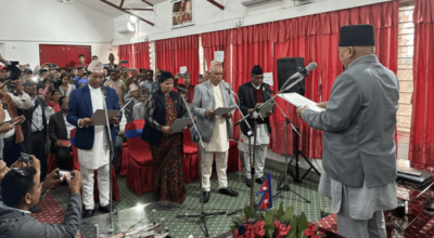 चार मन्त्रीले लिए शपथ