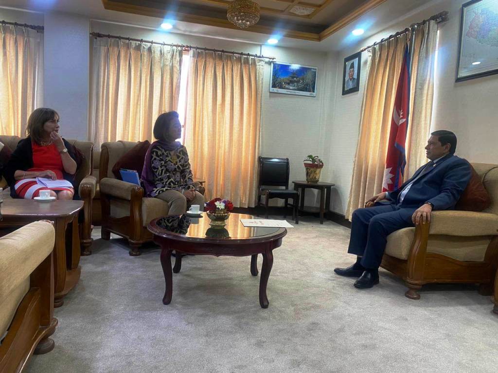 उपप्रधानमन्त्री श्रेष्ठसँग संयुक्त राष्ट्रसंघीय प्रतिनिधिमण्डलको भेट