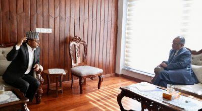 प्रधानमन्त्री प्रचण्ड र गणेशप्रसाद तिमिल्सिना