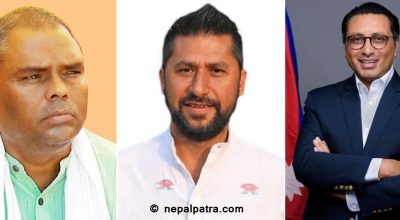 उपेन्द्र यादव, रवि लामिछाने र डा. स्वर्णिम वाग्ले