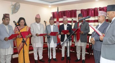 बागमती प्रदेशका नवनियुक्त मन्त्रीहरुले लिए सपथ