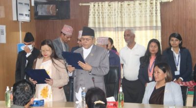 रास्वपा सांसद विन्दवासिनी कंसाकारले आज लिइन् शपथ