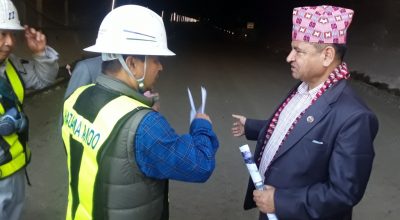 भौतिकमन्त्री ज्वालाद्वारा नागढुङ्गा सुरुङमार्गको अनुगमन