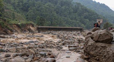 सङ्खुवासभाको हेवा खोलामा आएको बाढी