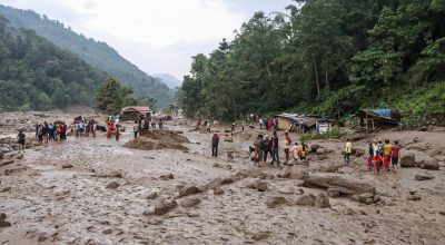 सङ्खुवासभाको हेवा खोलामा आएको बाढी
