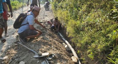 म्याग्दी नदीको पानी पोकफाँटको सिरानमा