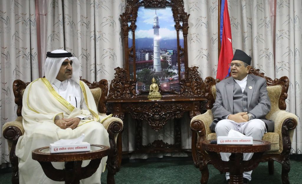 सभामुख घिमिरेसँग कतारका राजदूतको बिदाइ भेट