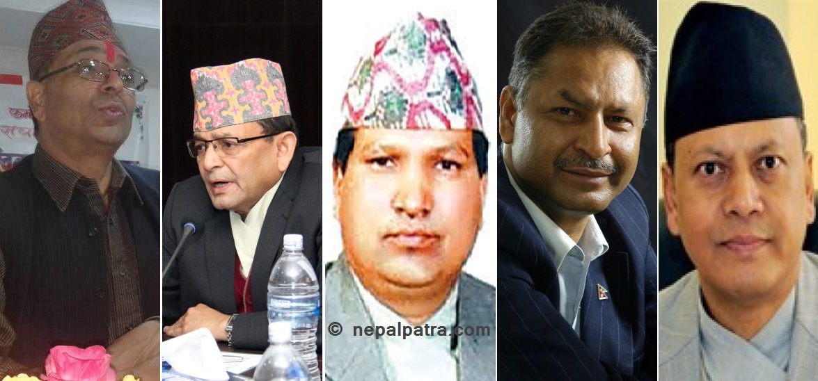 युवराज भुसाल, दीप बस्न्यात, छविराज पन्त, दिनेशहरि अधिकारी र नारायणगोपाल मलेगो