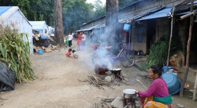 हुप्सेकोटका पहिरो विस्थापित अस्थायी शिविरमा