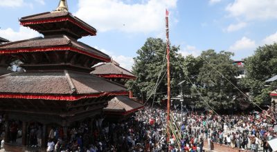 इन्द्रजात्रा_इन्द्रध्वज लिङ्गो हनुमाढोका दरबार