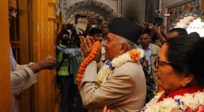 राष्ट्रपति पौडेलद्वारा जानकी मन्दिरको दर्शन एवं पूजाआजा