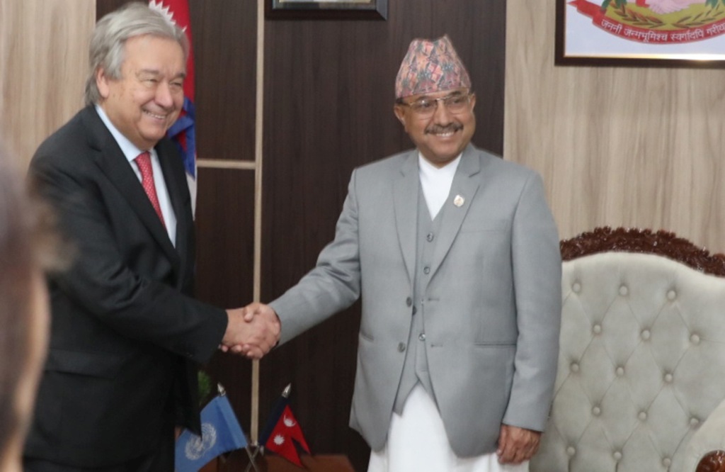 उपप्रधान तथा रक्षामन्त्री खड्का र राष्ट्रसङ्घ महासचिव गुटेरेसबीच भेटवार्ता