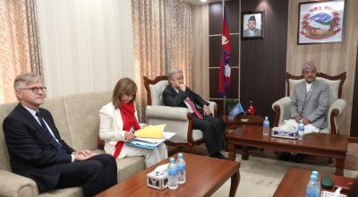 उपप्रधान तथा रक्षामन्त्री खड्का र राष्ट्रसङ्घ महासचिव गुटेरेसबीच भेटवार्ता