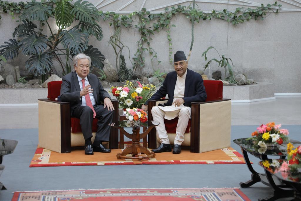 एन्टोनियो गुटेरेस र शेरबहादुर देउवा