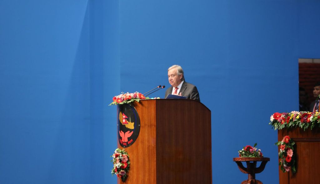 एन्टोनियो गुटेरेसको नेपालको संसदमा सम्वोधन