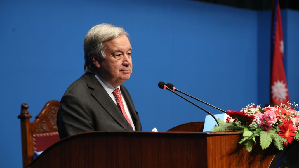 एन्टोनियो गुटेरेसको नेपालको संसदमा सम्वोधन