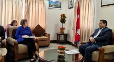 उपप्रधानमन्त्री श्रेष्ठसँग एमसिसीका सिइओको शिष्टाचार भेट